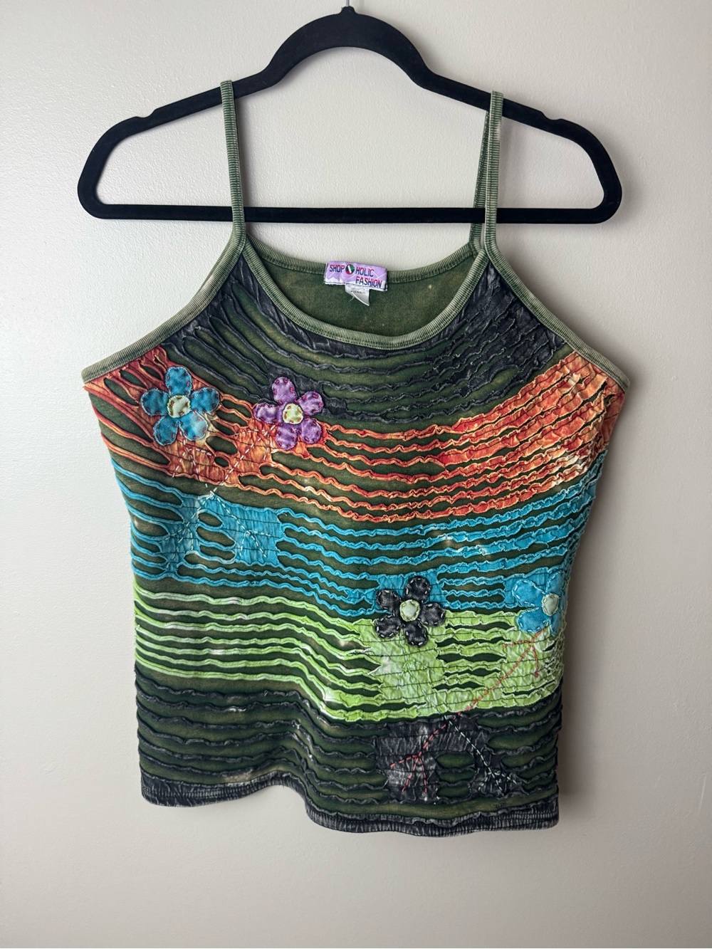 Boho Floral Multicolor Ribbed Tank Top by Polo Moda Fashion